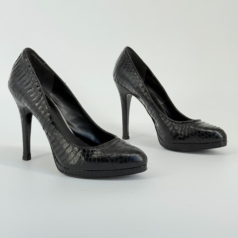 Lauren Ralph Lauren 2010s Heels Leather Snakeskin Pumps Kailee Size 8B Platform